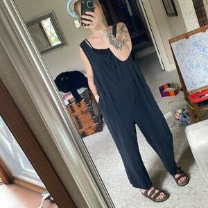 Celmia Black Cottage Core Sleeveless Jumpsuit